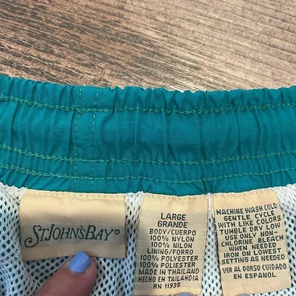 Vintage 80’s 90’s St. John’s Bay Swim Trunks Swimsuit Men’s Large with Pocket - Picture 3 of 3